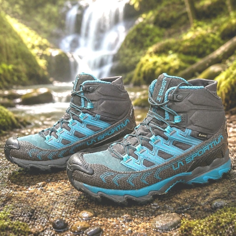 La Sportiva Ultra Raptor II Women's Gore Tex GTX Mid Hiking Boots US 8 Gray Blue